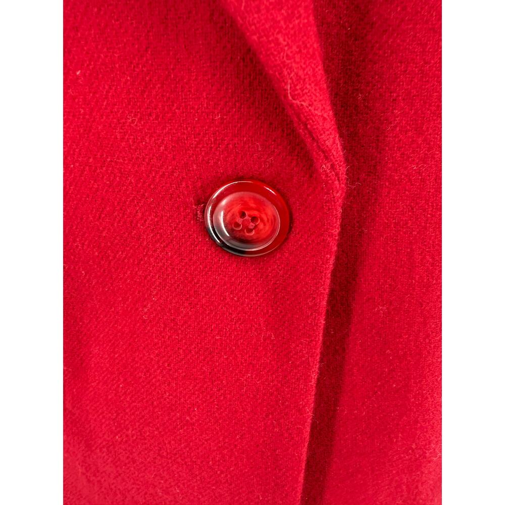 Sag Harbor Red 100% Wool Blazer Womens Sz 12 Vintage Preppy Office Siren - Picture 3 of 8